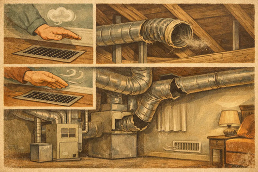 No Airflow, Less Airflow, Disconnected Duct Line