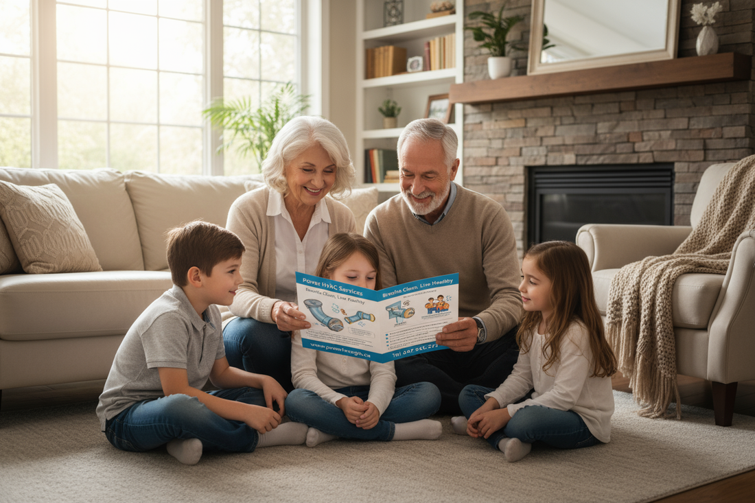 Grand parents showng their kids The Benefits of Air duct cleaning : A Complete Guide