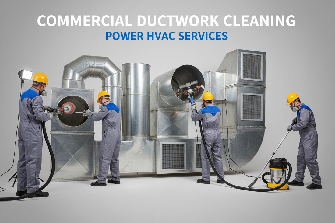 A grey image showing Commercial Ductwork Cleaning