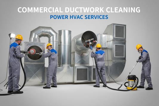 A grey image showing Commercial Ductwork Cleaning