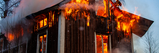 A house on fire due to neglect in dryer vent cleaning. It's more crucial for laundromats due to more number of dryer machines and complex vent system. Power HVAC takes all the steps to prevent fire by cleaning dryer vents in laundromats and residence.