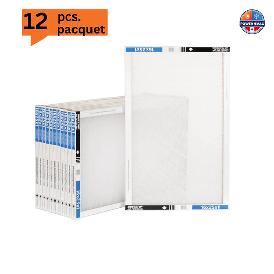 Furnace filter size 16x25x1, MERV-2 MERV-8, MERV-11 Pack size 12 pcs.