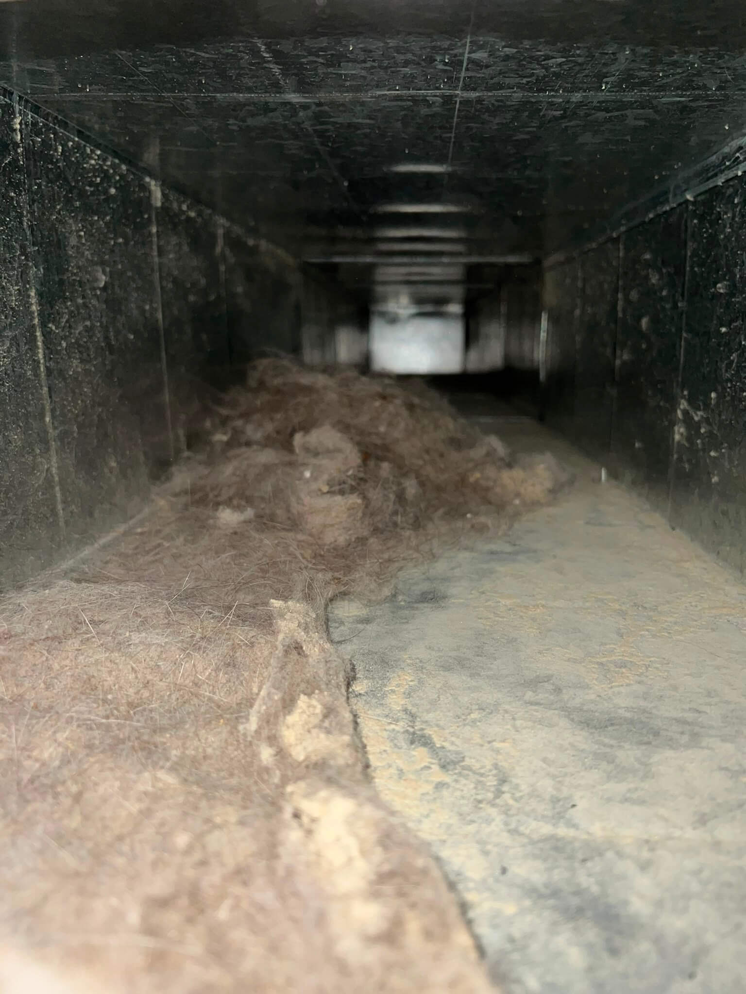 Brampton Air Duct Cleaning image 1 showing condition of ducts before cleaning by Power Hvac services Inc.