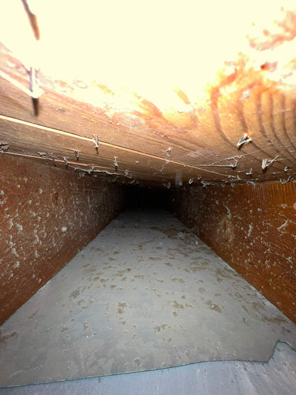 Lakeshore Air Duct Cleaning image 1 showing condition of ducts before cleaning by Power Hvac services Inc.