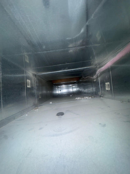 Residential air duct cleaning image showing duct condition before cleaning by Power HVAC Services Inc.