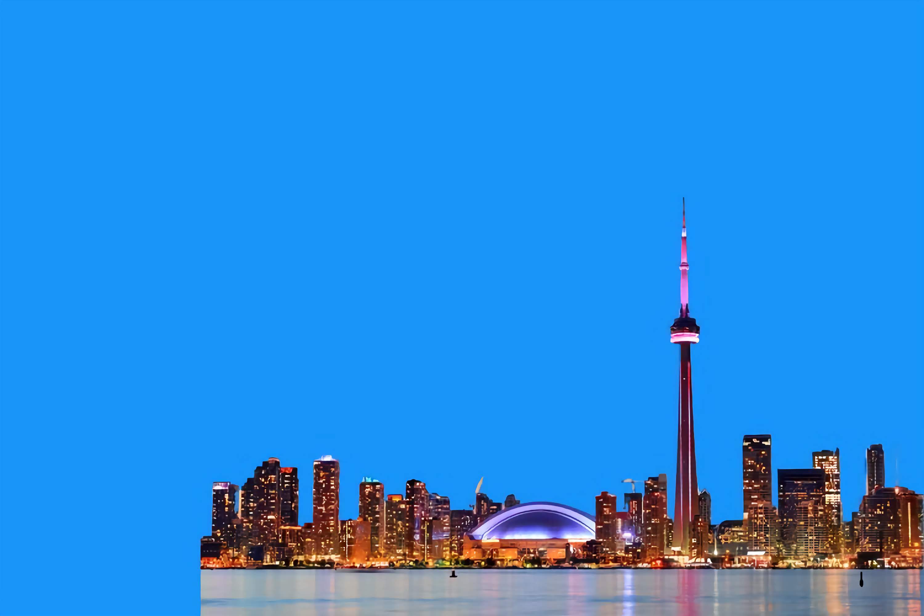 Toronto City CN tower against a clear blue sky