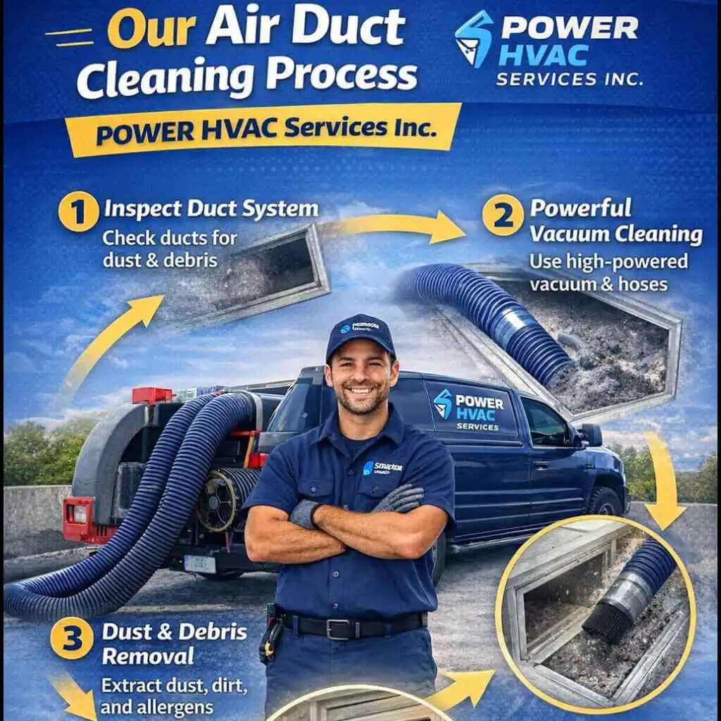 Our Air Duct Cleaning Process Advertisement for Power HVAC Services Inc.