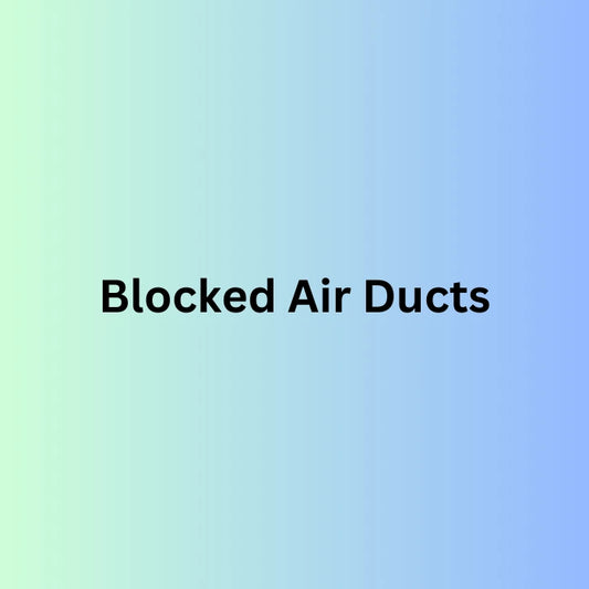 Text on a gradient background: Power HVAC Services blocked air ducts of houses. Expert  duct cleaning  helps better air flow of  your HVAC system and cuts energy costs.