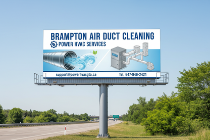 road side hordings of Brampton Air duct Cleaning by Power HVAC Services support@powerhvacgta.ca Tel: 647-946-2421