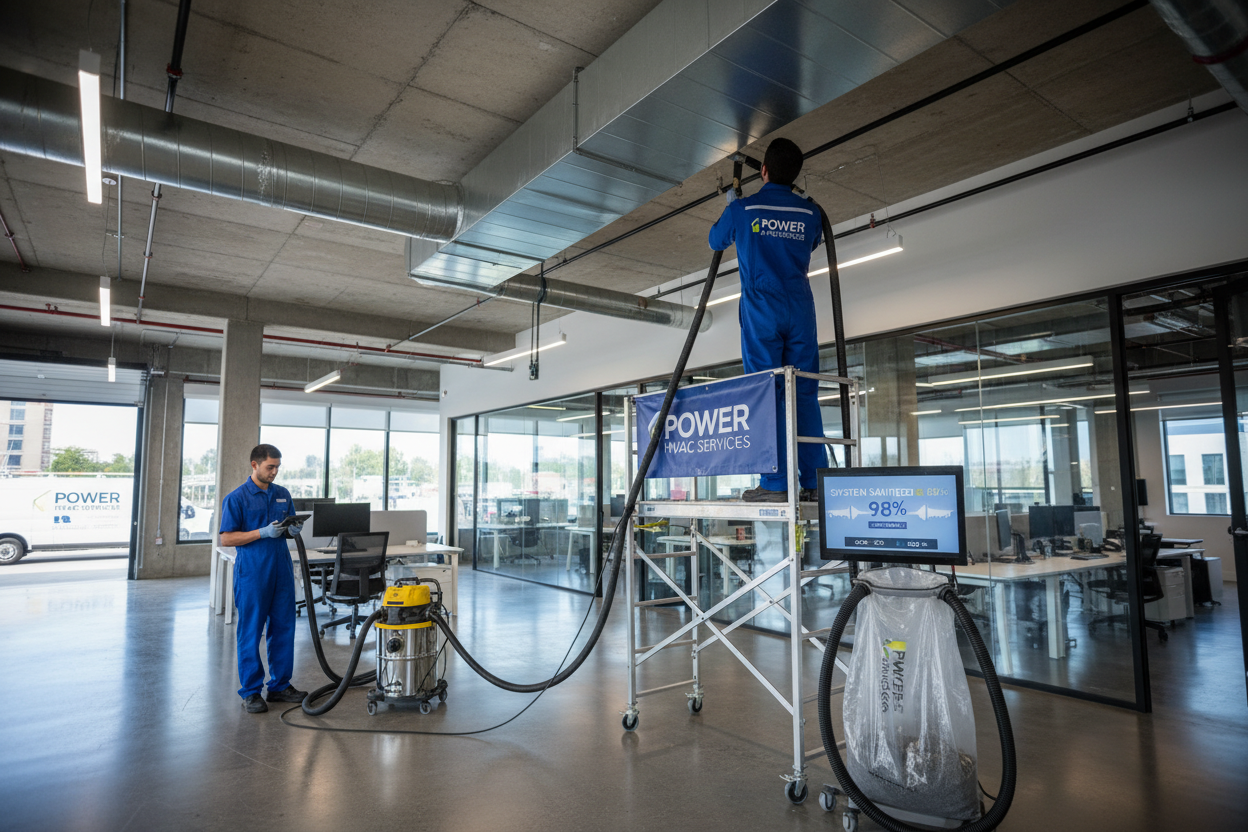 commercial air duct cleaning highlighted Power HVAC Services