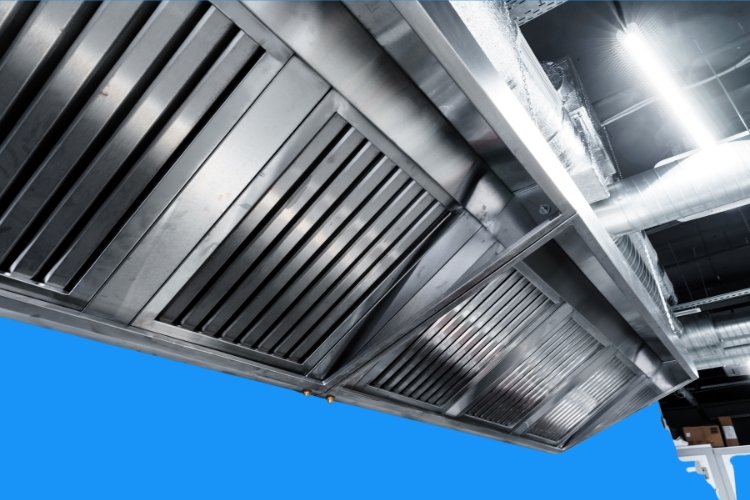 Image showing a commercial kitchen hood cleaned by Power HVAC Services.