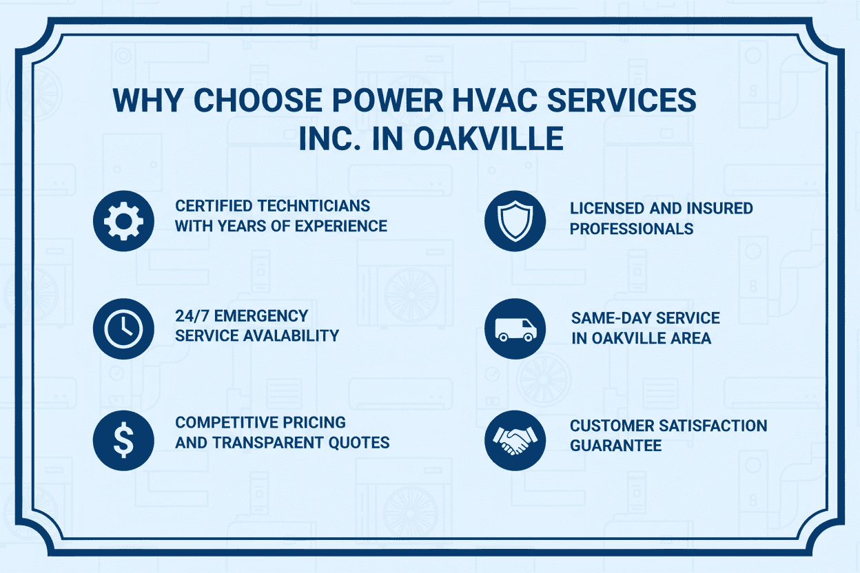Why Choose Power HVAC Services Inc. in Oakville Promotional graphic for Power HVAC Services Inc.