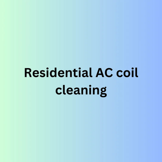 Text on a gradient background: Power HVAC Services Residential AC Coil Cleaning boosts your HVAC systems efficiency and cuts energy costs.