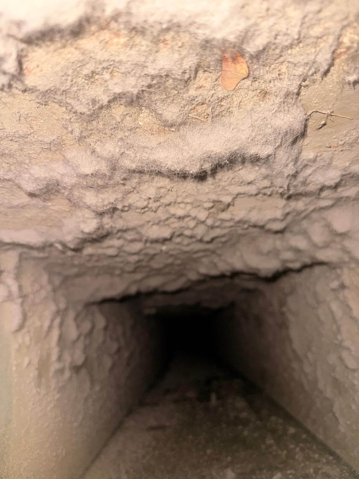 Toronto duct cleaning experts image showing duct condition before cleaning by Power HVAC Services Inc.